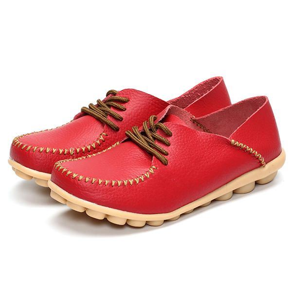 Dames Platte Schoenen Outdoor Veterschoenen Ronde Neus Zachte Comfortabele Casual Loafers