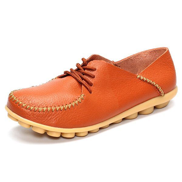 Dames Platte Schoenen Outdoor Veterschoenen Ronde Neus Zachte Comfortabele Casual Loafers