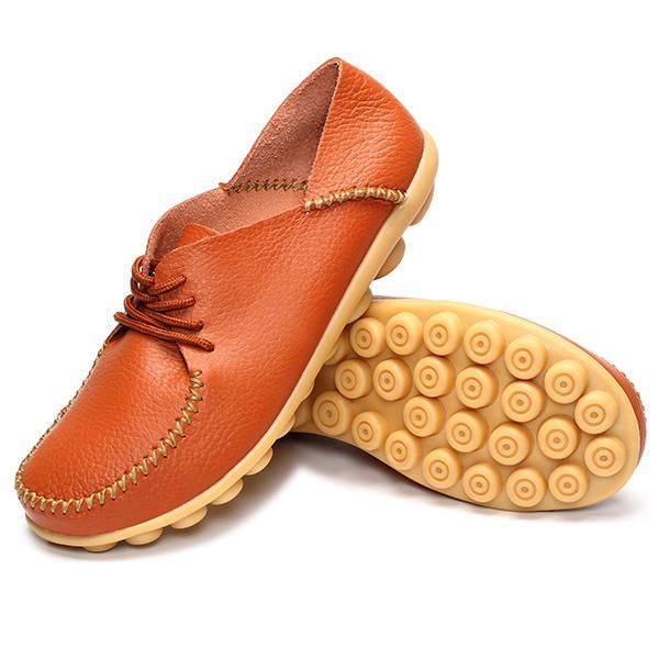 Dames Platte Schoenen Outdoor Veterschoenen Ronde Neus Zachte Comfortabele Casual Loafers