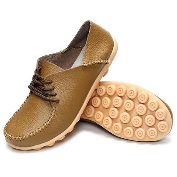 Dames Platte Schoenen Outdoor Veterschoenen Ronde Neus Zachte Comfortabele Casual Loafers