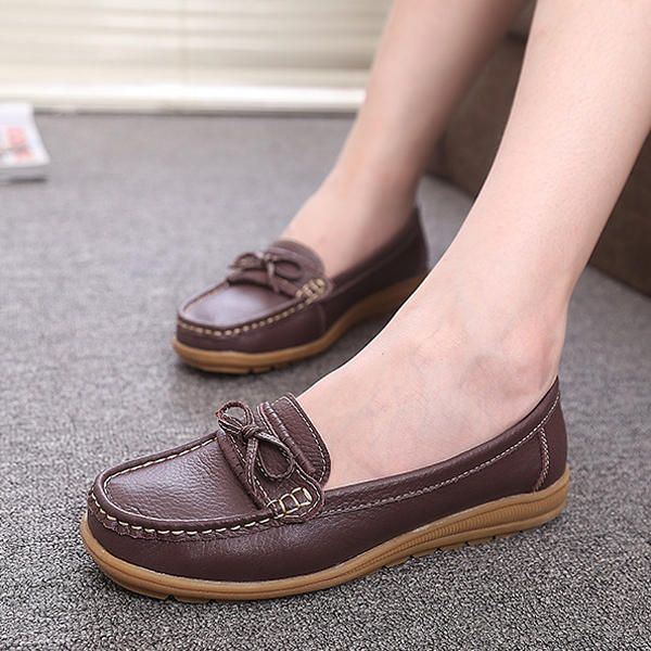 Dames Platte Slip On Casual Soft Outdoor Platte Loafers Schoenen Met Ronde Neus