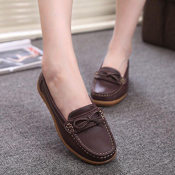 Dames Platte Slip On Casual Soft Outdoor Platte Loafers Schoenen Met Ronde Neus