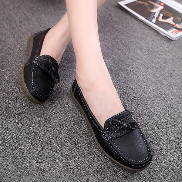 Dames Platte Slip On Casual Soft Outdoor Platte Loafers Schoenen Met Ronde Neus