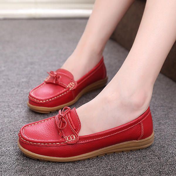 Dames Platte Slip On Casual Soft Outdoor Platte Loafers Schoenen Met Ronde Neus