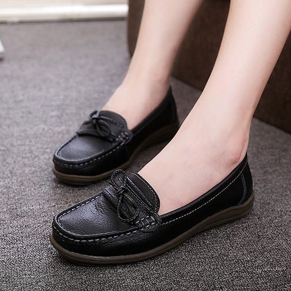 Dames Platte Slip On Casual Soft Outdoor Platte Loafers Schoenen Met Ronde Neus