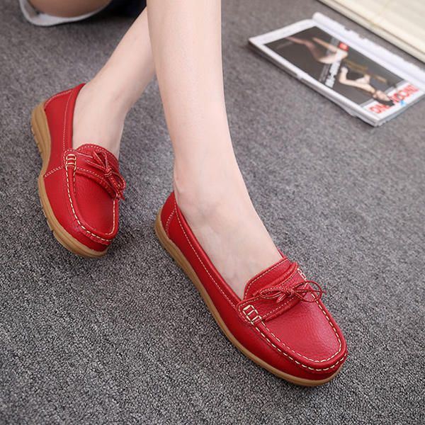 Dames Platte Slip On Casual Soft Outdoor Platte Loafers Schoenen Met Ronde Neus