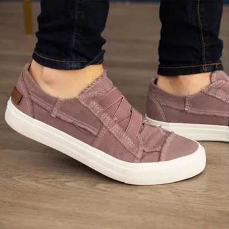 Dames Plus Maat Elastische Band Slip On Effen Kleur Casual Dagelijks Flats