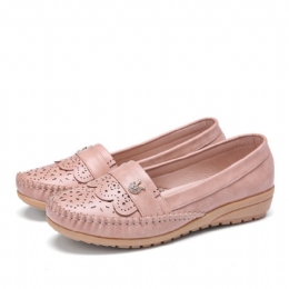 Dames Ruches Stricing Decor Hollow Comfy Non-slip Casual Flats