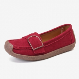 Dames Soft Sole Gesp Ademende Casual Slip On Flats