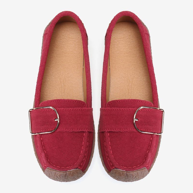 Dames Soft Sole Gesp Ademende Casual Slip On Flats