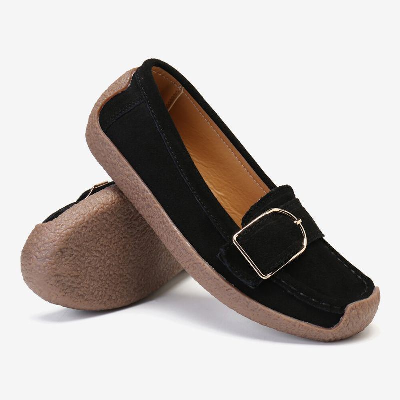 Dames Soft Sole Gesp Ademende Casual Slip On Flats