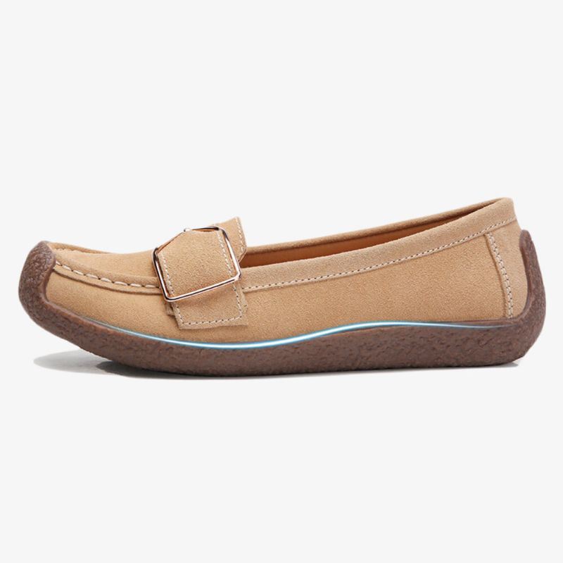 Dames Soft Sole Gesp Ademende Casual Slip On Flats