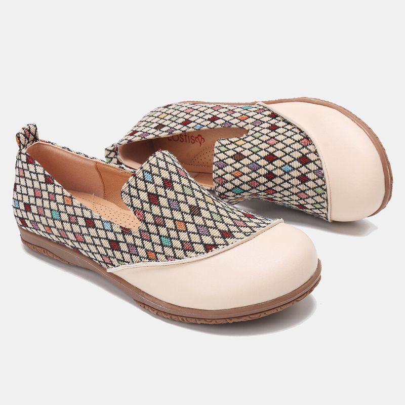 Dames-splitspatroon Gesloten Teen Loafers Slip-on Casual Flats