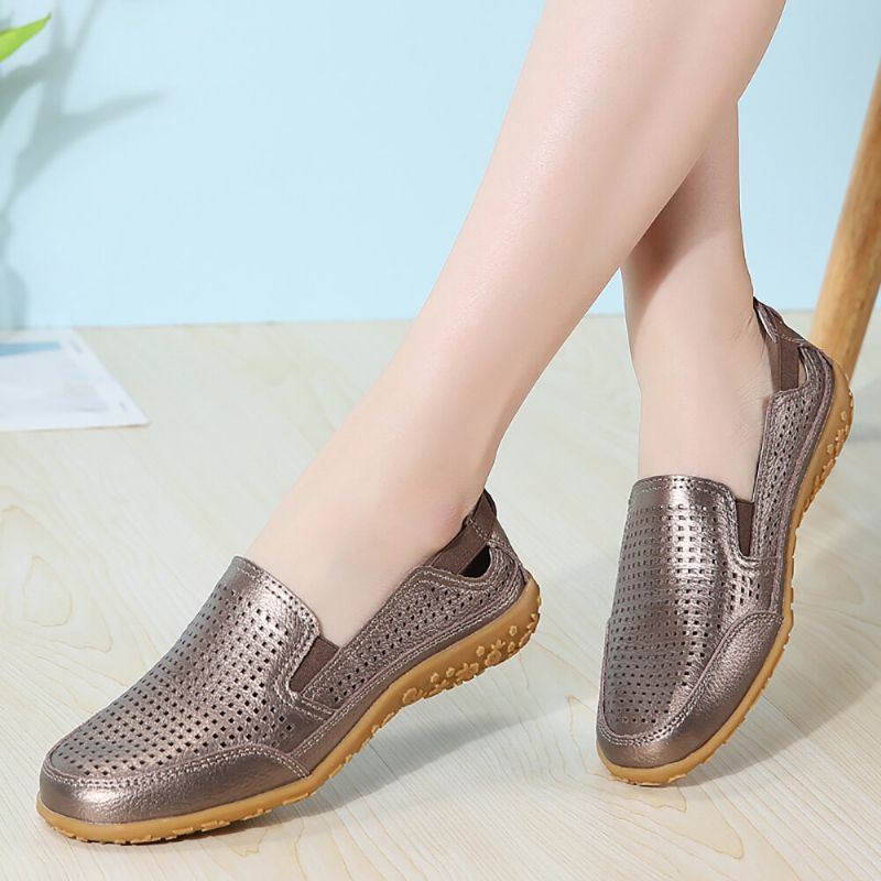 Dames Sport Comfy Hollow Slip On Flat Loafers