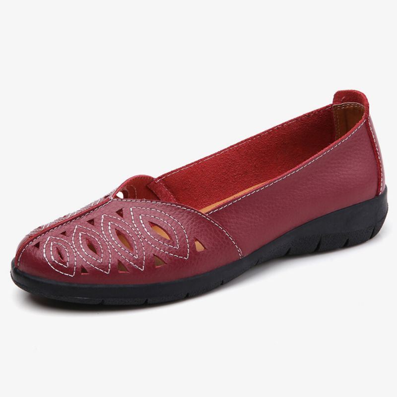 Dames Stiksels Bloem Hollow Non-slip Casual Slip On Loafers