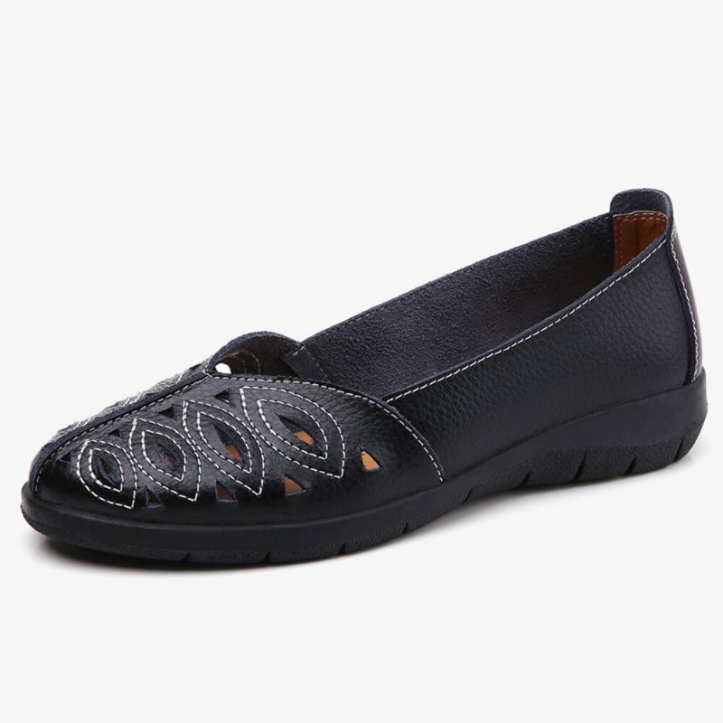 Dames Stiksels Bloem Hollow Non-slip Casual Slip On Loafers