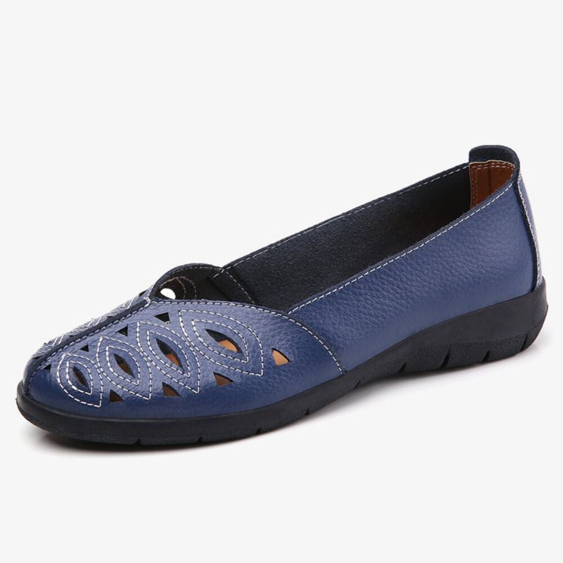 Dames Stiksels Bloem Hollow Non-slip Casual Slip On Loafers