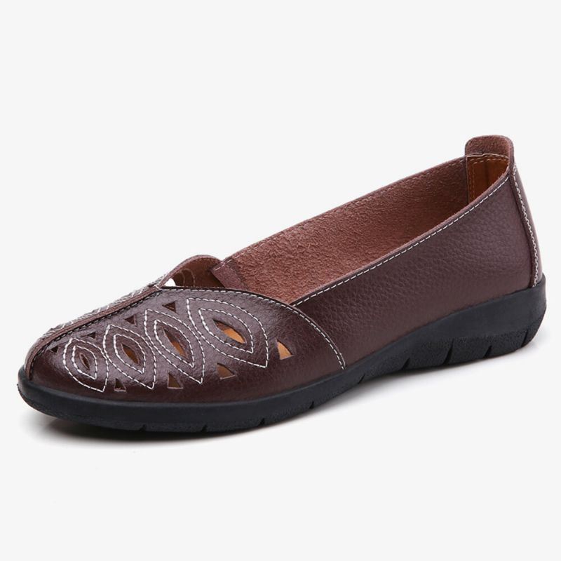 Dames Stiksels Bloem Hollow Non-slip Casual Slip On Loafers