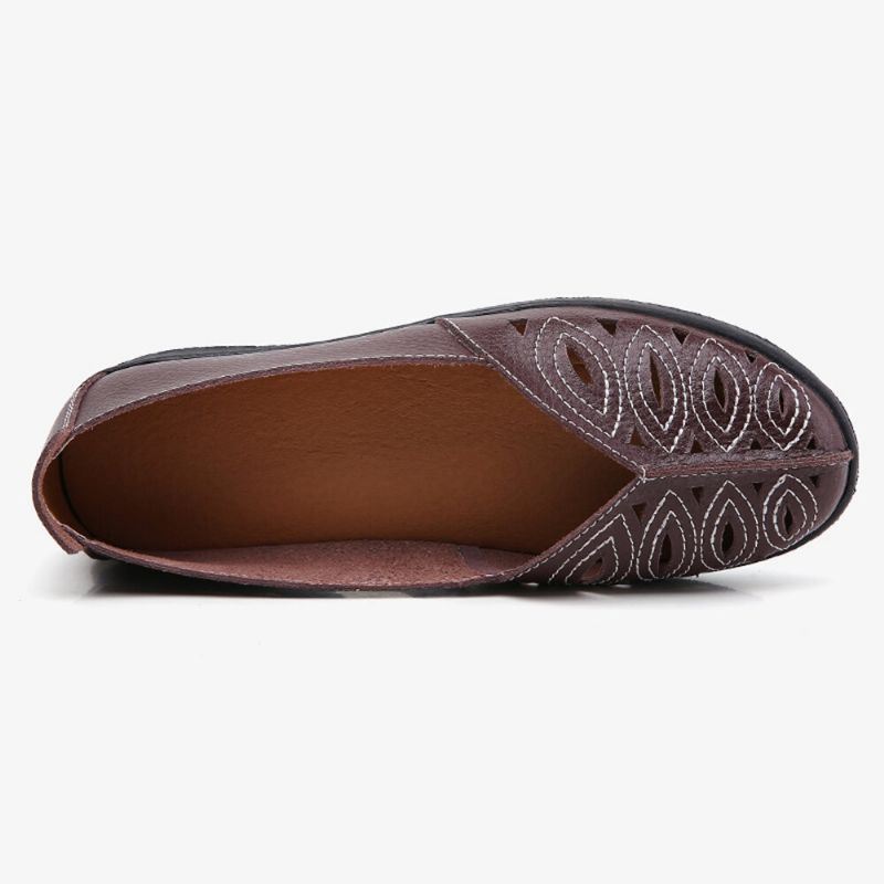 Dames Stiksels Bloem Hollow Non-slip Casual Slip On Loafers