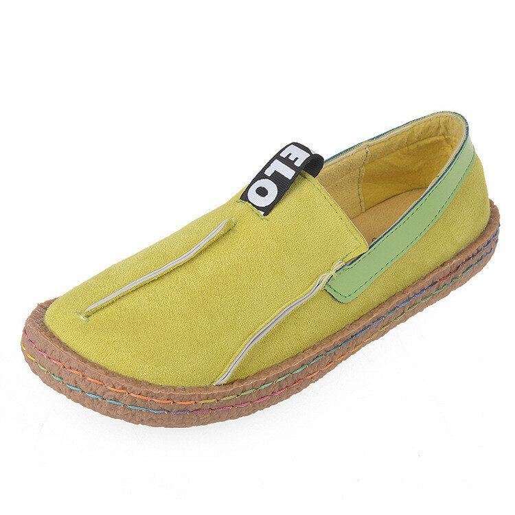 Dames Stiksels Zachte Zool Ronde Neus Instappers Casual Flats Loafers