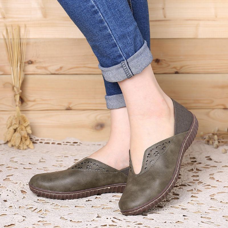 Dames Stitcing Antislip Casual Slip On Flats