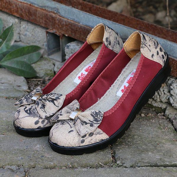 Dames Strik Instappers Casual Platte Loafers Met Ronde Neus