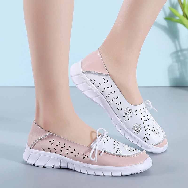 Dames Striking Flowers Hollow Sports Non-slip Casual Loafers