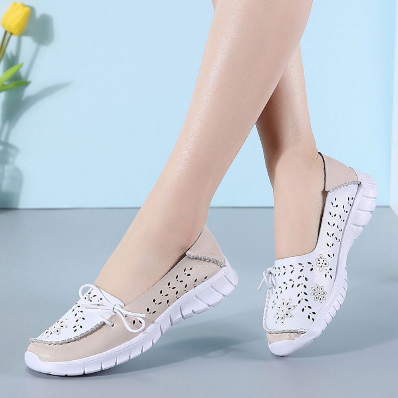 Dames Striking Flowers Hollow Sports Non-slip Casual Loafers