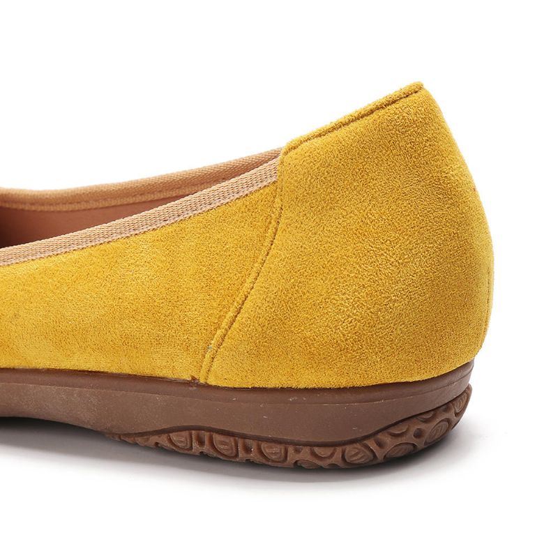 Dames Suède Bloem Instappers Comfort Casual Flats