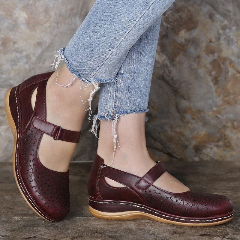 Dames Uitgehold Ademend Comfortabele Klittenband Lente Flats Casual Schoenen