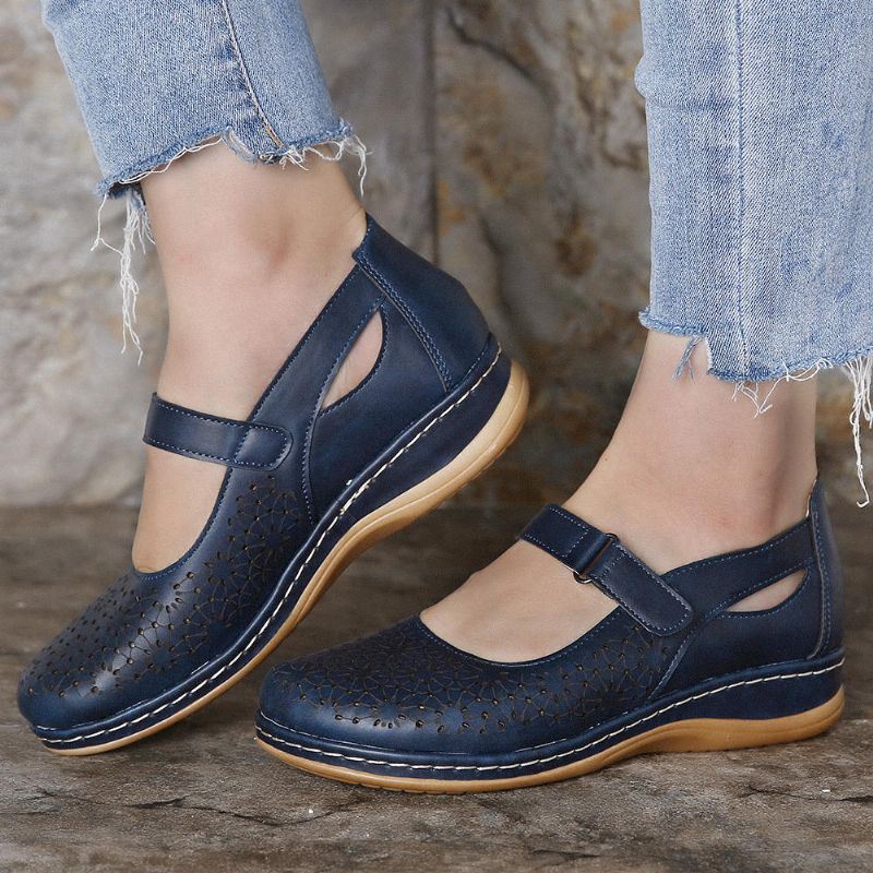 Dames Uitgehold Ademend Comfortabele Klittenband Lente Flats Casual Schoenen