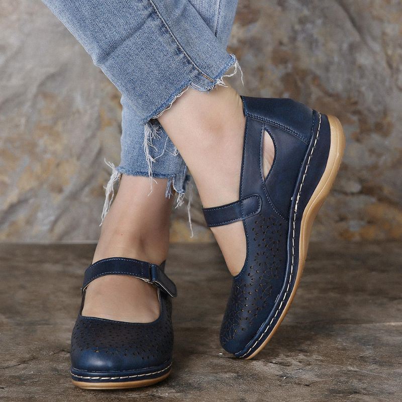 Dames Uitgehold Ademend Comfortabele Klittenband Lente Flats Casual Schoenen