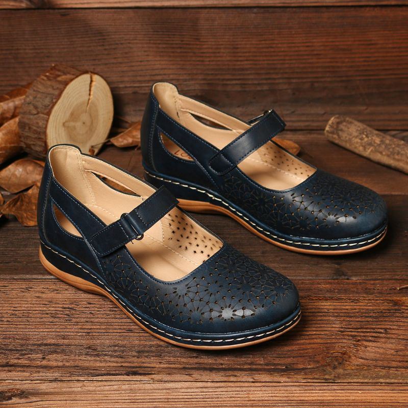 Dames Uitgehold Ademend Comfortabele Klittenband Lente Flats Casual Schoenen