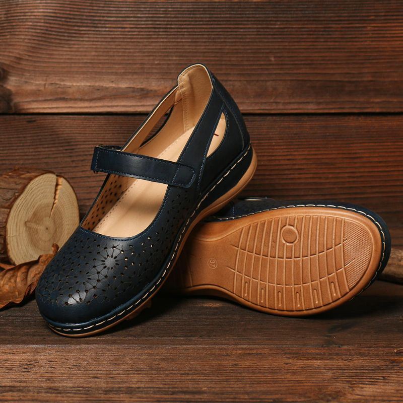 Dames Uitgehold Ademend Comfortabele Klittenband Lente Flats Casual Schoenen