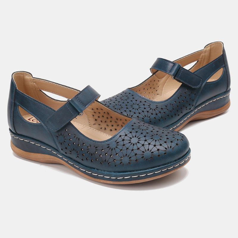 Dames Uitgehold Ademend Comfortabele Klittenband Lente Flats Casual Schoenen