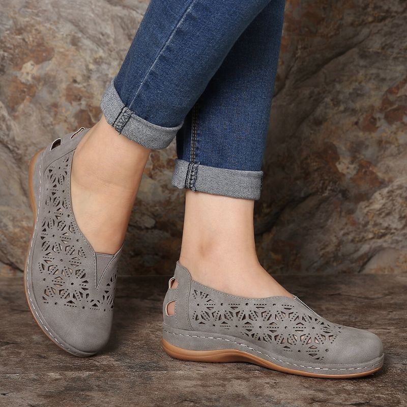 Dames Uitgehold Antislip Comfy Elastische Band Slip On Casual Flats