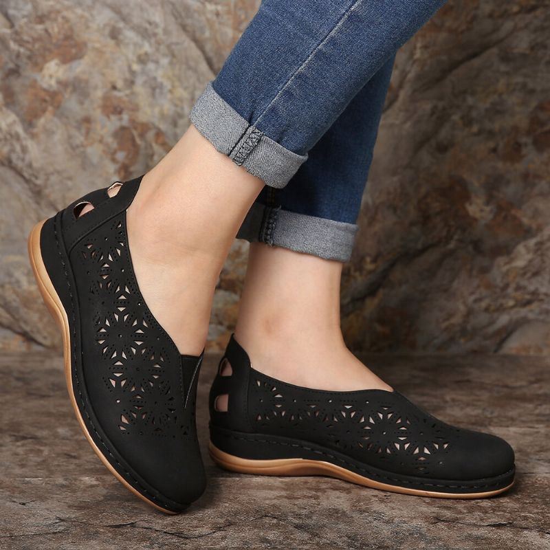 Dames Uitgehold Antislip Comfy Elastische Band Slip On Casual Flats