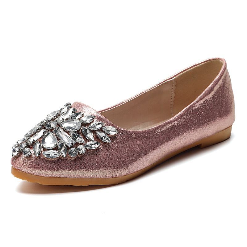 Dames Zoete Strass Dames Lichtgewicht Strass Geklede Flats