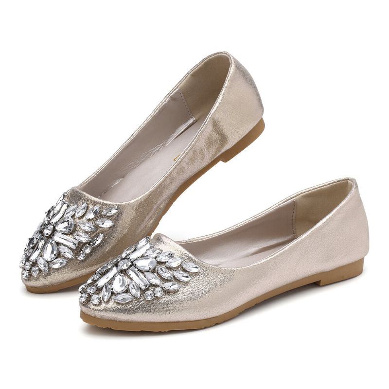 Dames Zoete Strass Dames Lichtgewicht Strass Geklede Flats