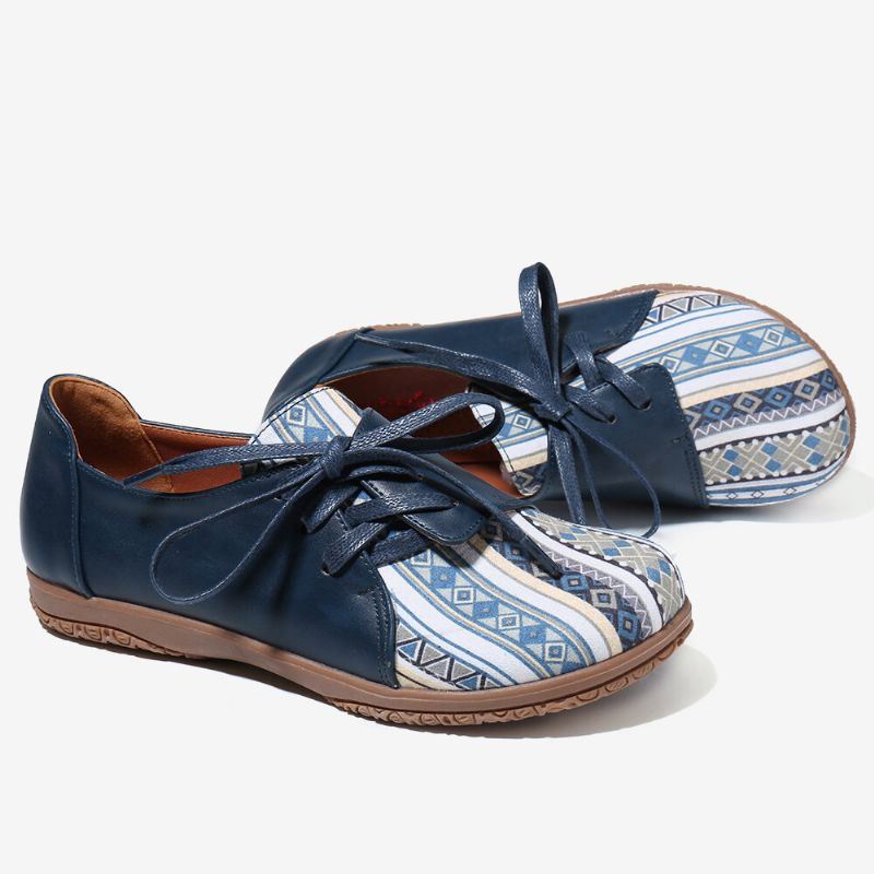 Damespatroon Splicing Decor Antislip Comfortabele Platte Loafers