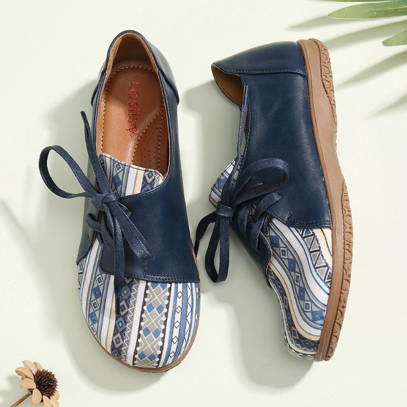 Damespatroon Splicing Decor Antislip Comfortabele Platte Loafers