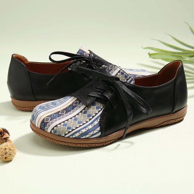 Damespatroon Splicing Decor Antislip Comfortabele Platte Loafers