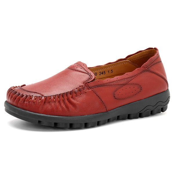 Echt Lederen Dames Comfortabele Casual Platte Loafers