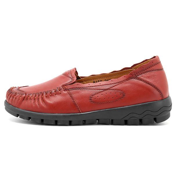 Echt Lederen Dames Comfortabele Casual Platte Loafers