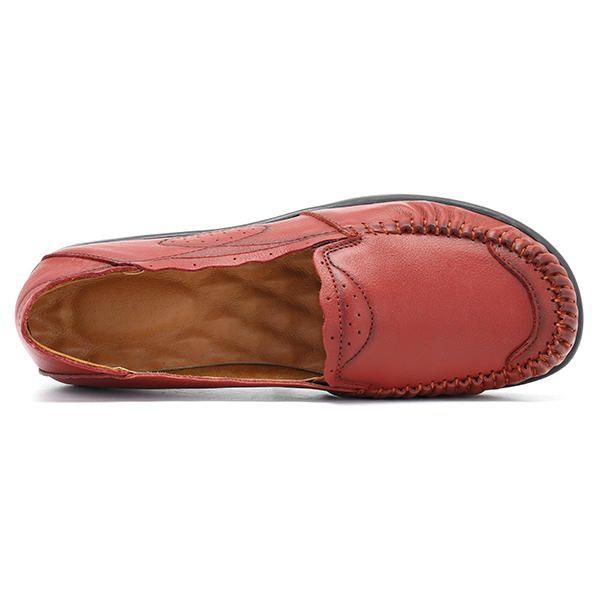 Echt Lederen Dames Comfortabele Casual Platte Loafers