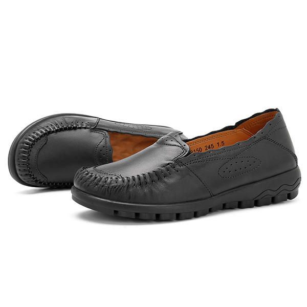 Echt Lederen Dames Comfortabele Casual Platte Loafers