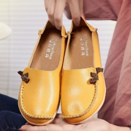 Grote Maat Zachte Leren Multi-way Platte Loafers Voor Dames