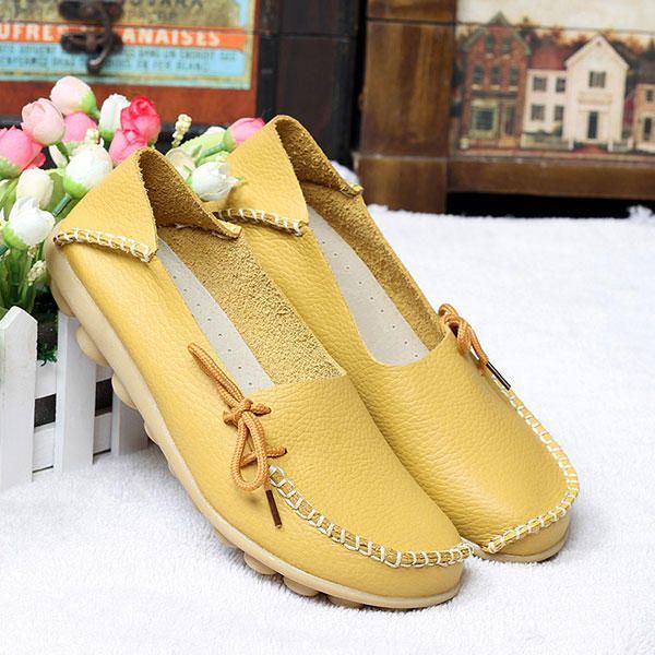 Nieuwe Dames Zachte Comfortabele Platte Loafers Ademende Casual Leren Flats Schoenen