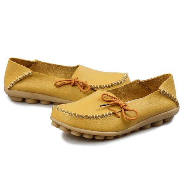 Nieuwe Dames Zachte Comfortabele Platte Loafers Ademende Casual Leren Flats Schoenen