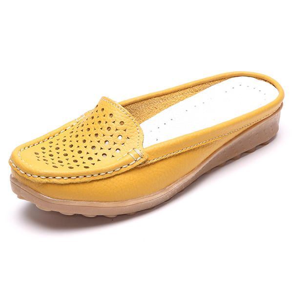 Zachte Holle Penny Loafers Met Ronde Neus Voor Dames